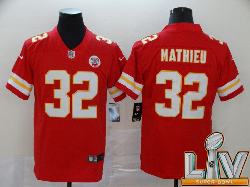 Super Bowl LV 2021 Men Kansas City Chiefs #32 Mathieu Red Nike Vapor Untouchable Limited NFL Jersey